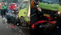 Sejumlah Pemotor Lawan Arah Kabur Setelah Ditabrak Truk Di Lenteng Agung