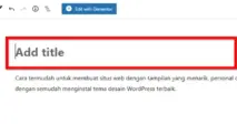 Cara Menyembunyikan Judul Halaman WordPress
